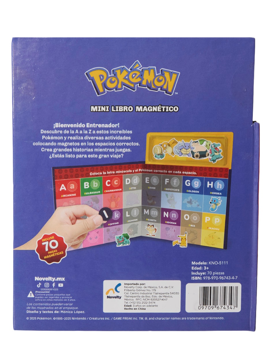 Libro Mini libro magnético pokémon de novelty corp