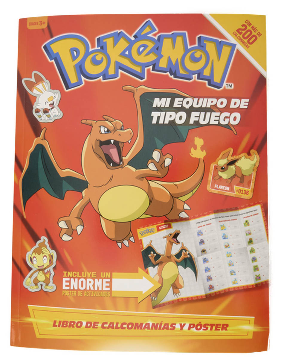 Libro De Actividades Pokémon Con Stickers (Fuego) de 1
