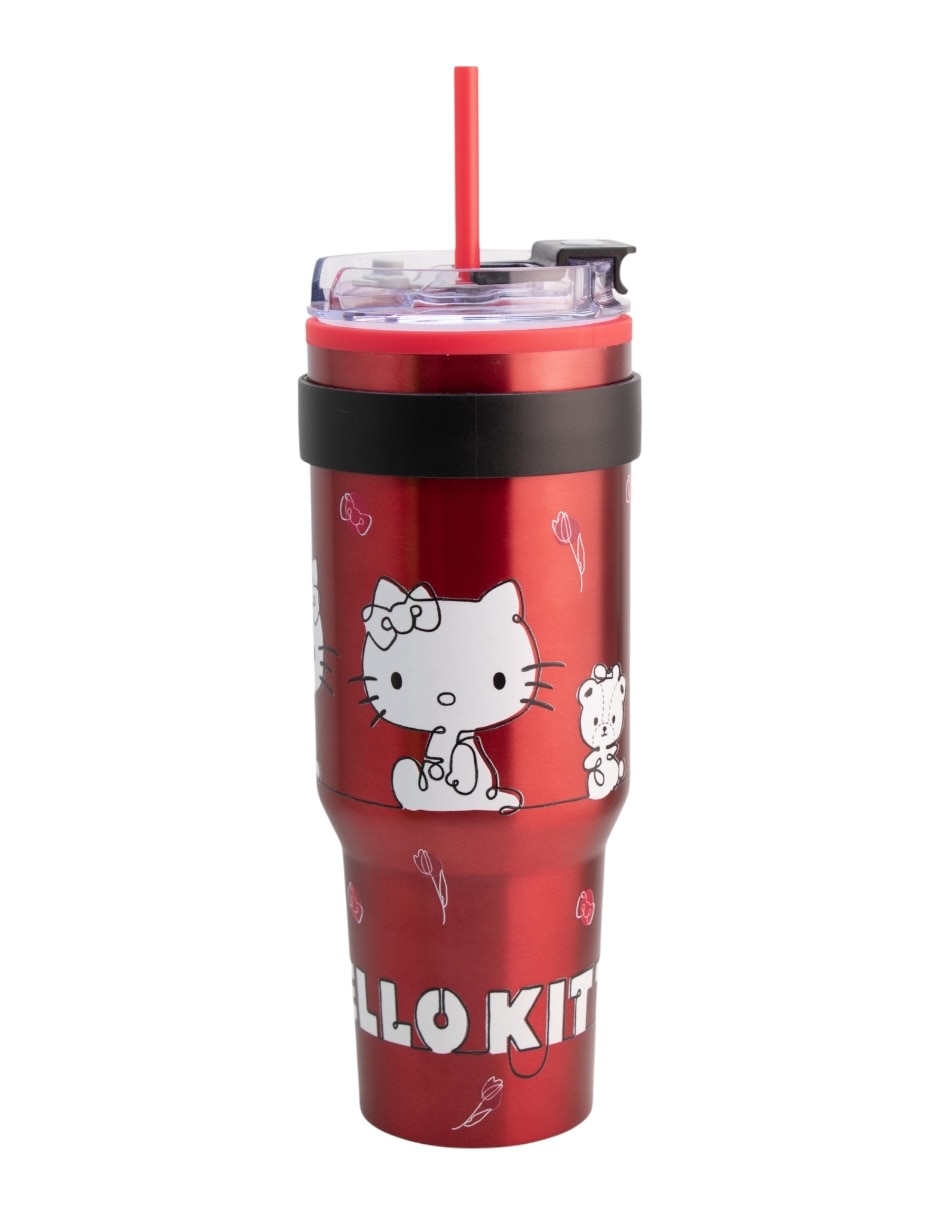 Termo de acero inoxidable Hello Kitty con tapa rosca 1.2 L 4