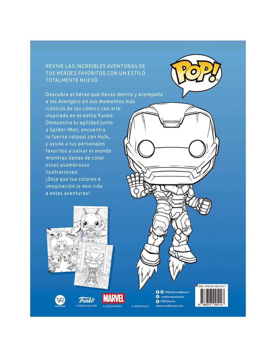 Libro/estuche con libros de los avengers. el libro oficial para colorear funko pop! de vr editoras
