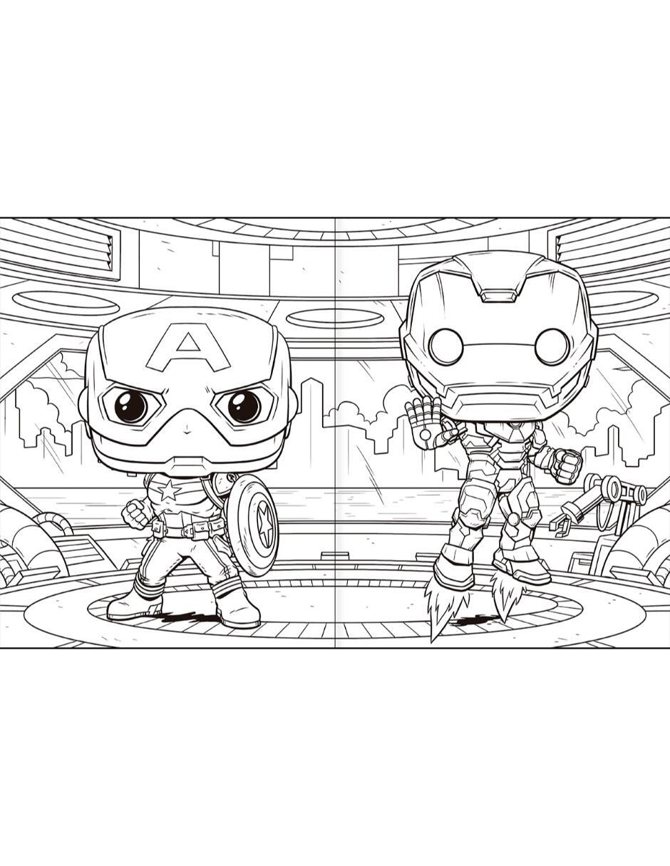 Libro/estuche con libros de los avengers. el libro oficial para colorear funko pop! de vr editoras