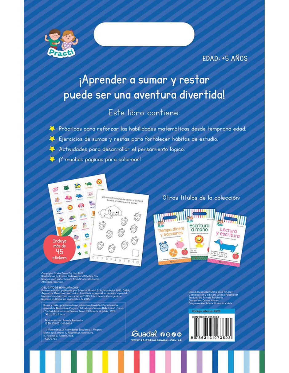 Libro Sumas y Restas *Practi Cuaderno Educativo de Editorial Guadal