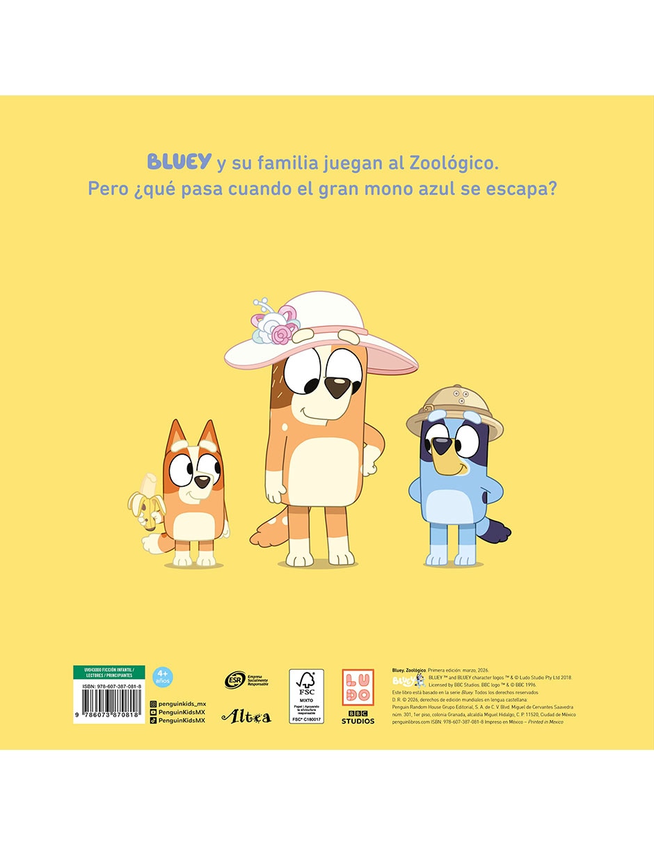 Libro Bluey Zoologico de