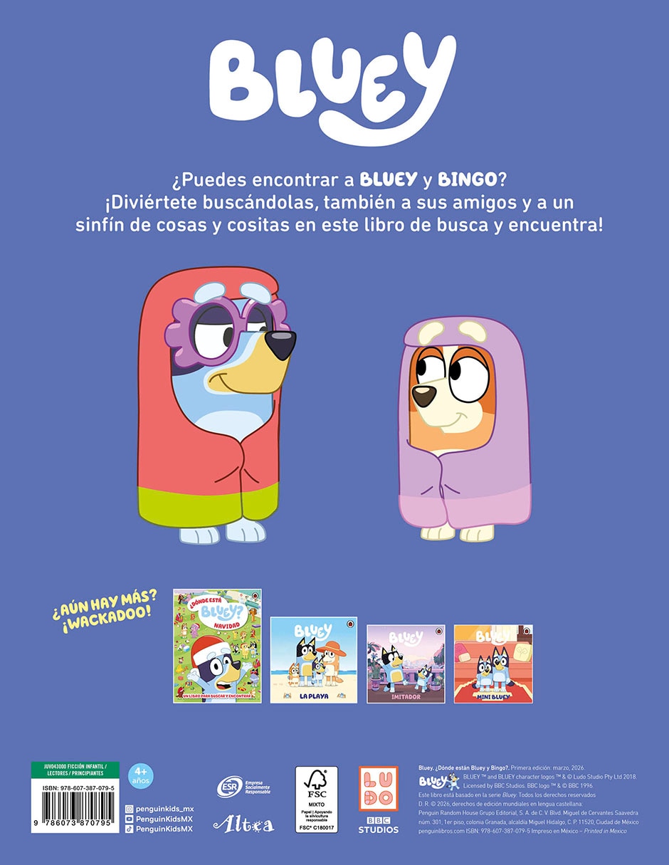 Libro/estuche con libros bluey. ¿donde esta bluey y bingo? de bluey