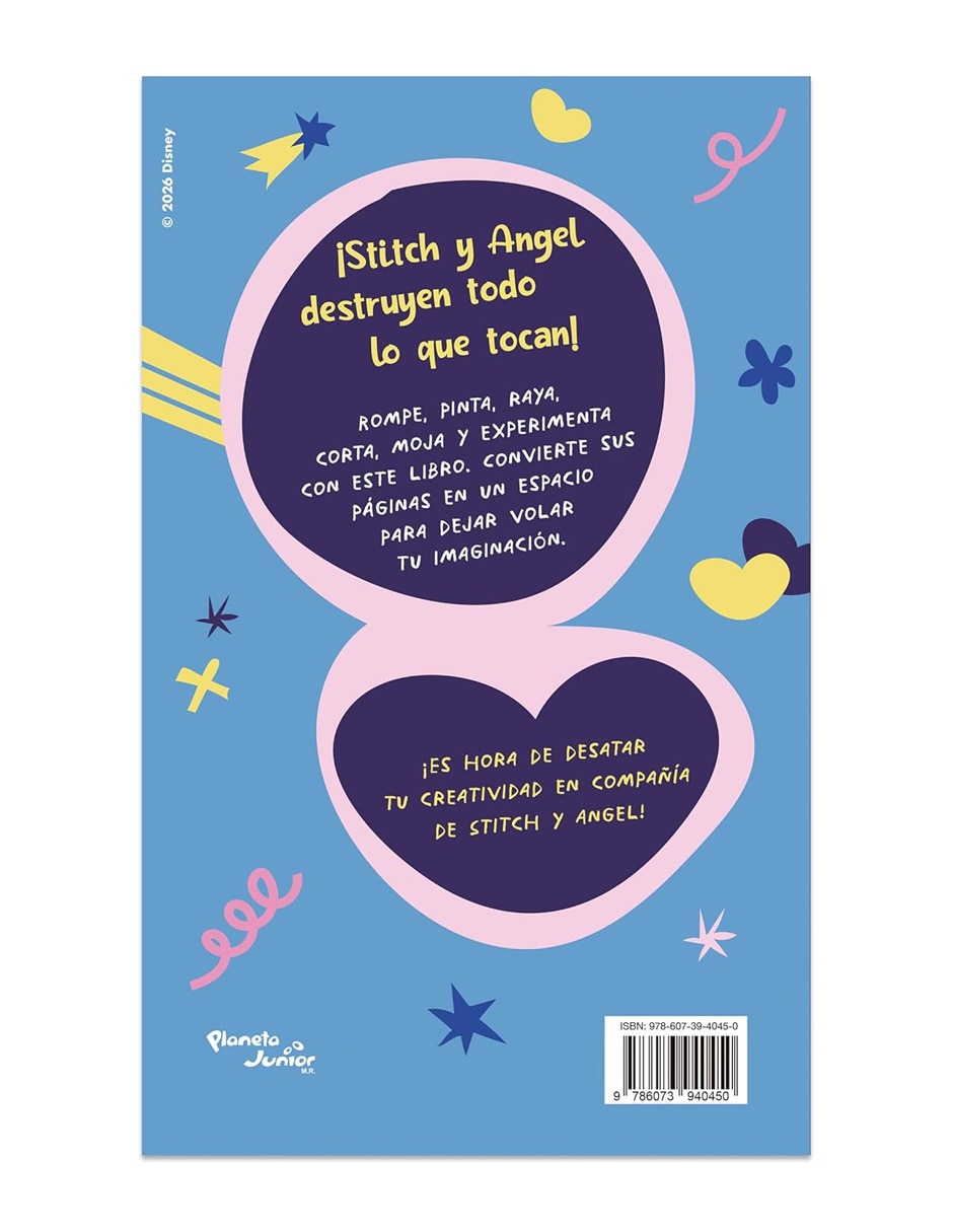 Libro/estuche con libros stitch y angel destrozan este libro de disney