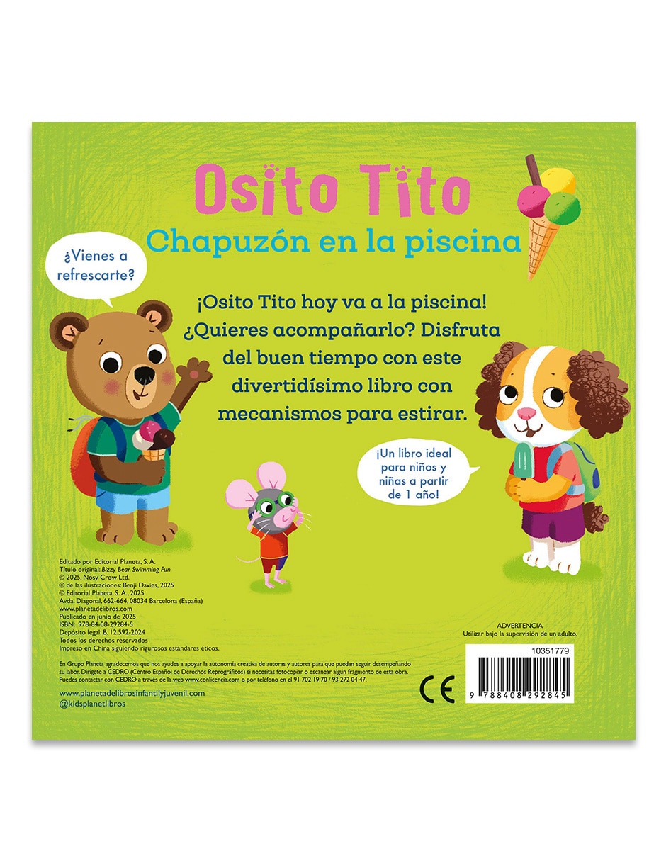 Libro Osito Tito Chapuzon En La Piscina de BENJI DAVIES 2