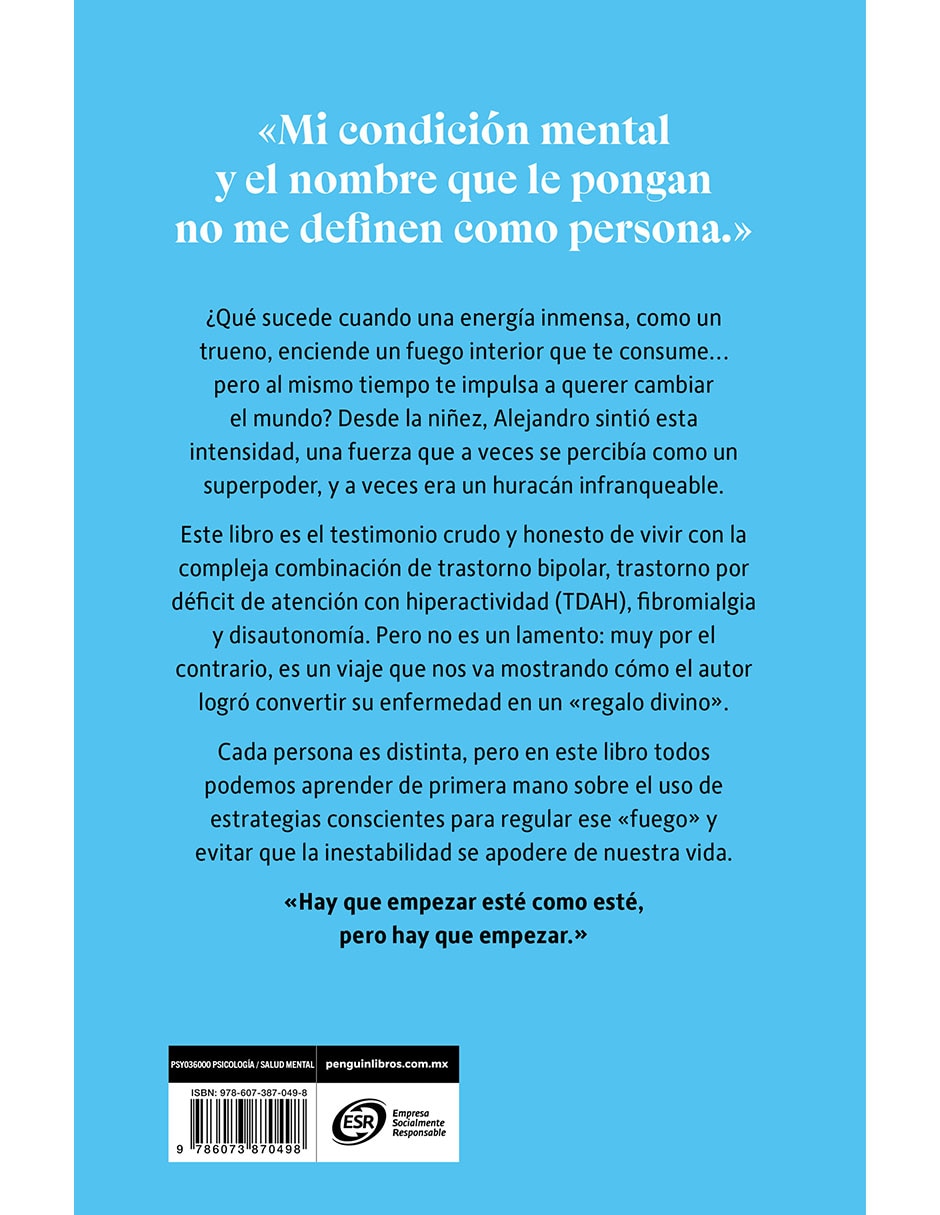 Libro MI CAOS MI FUERZA de ALEJANDRO CHAGOYA