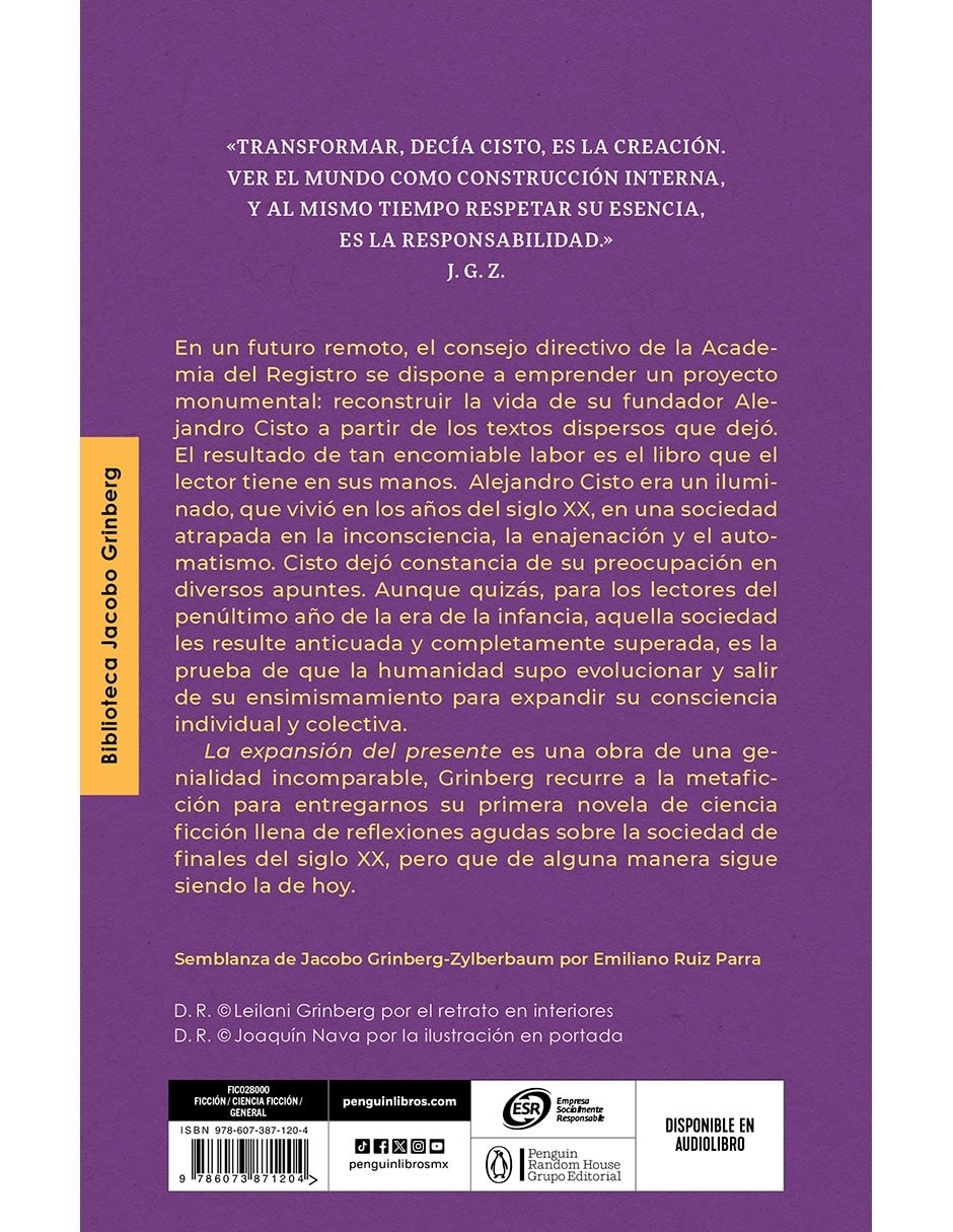 Libro LA EXPANSIÓN DEL PRESENTE de JACOBO GRINBERG-ZYLBERBAUM