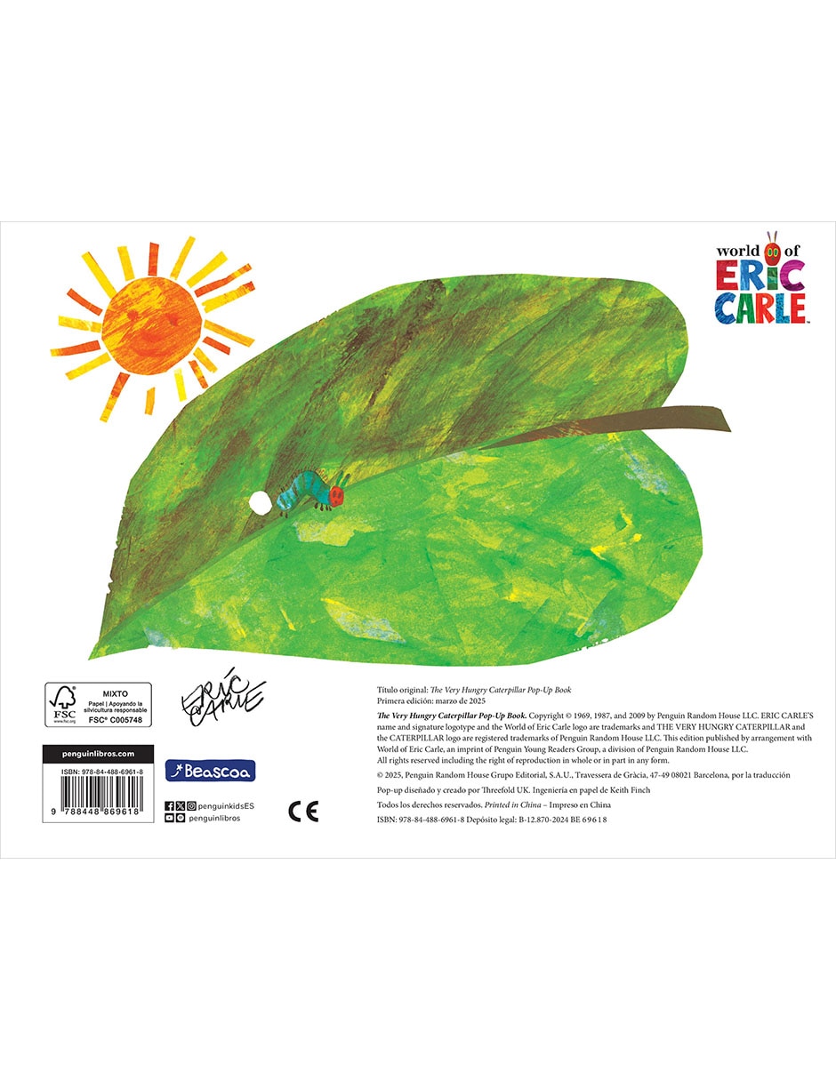 Libro LA PEQUEÑA ORUGA GLOTONA. EL LIBRO POP-UP de ERIC CARLE