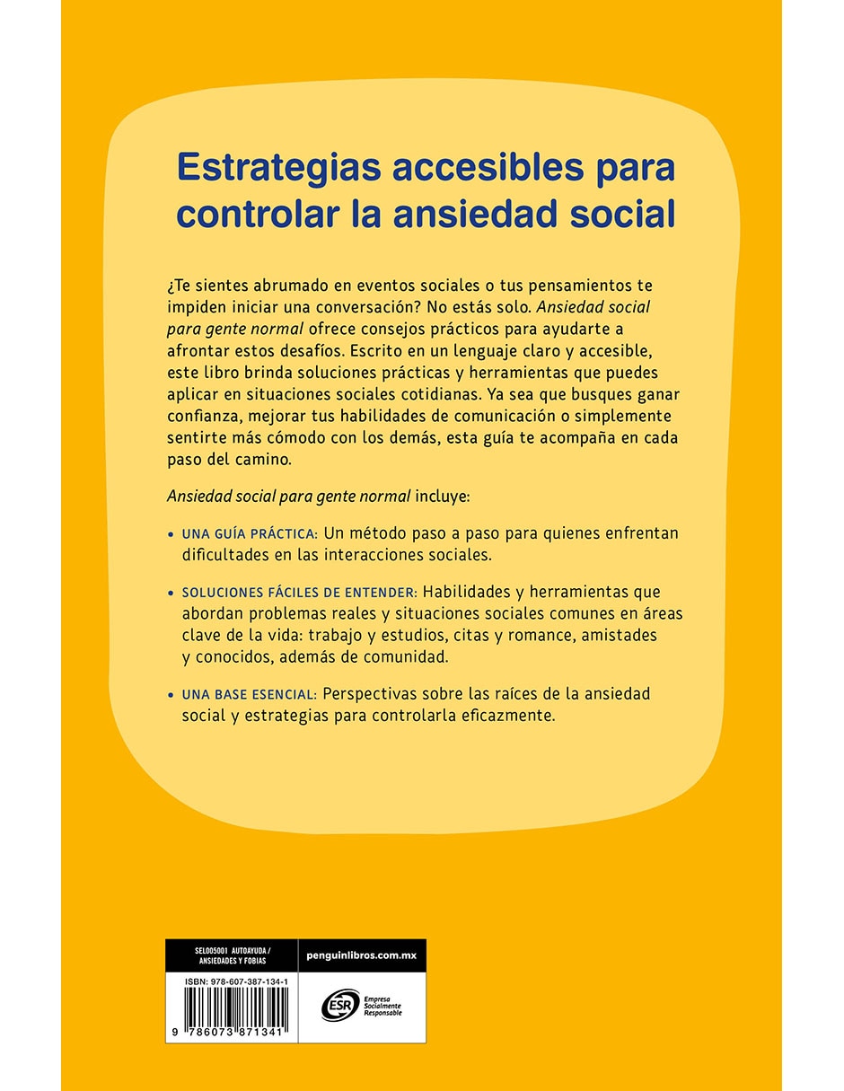 Libro Ansiedad social para gente normal de Megan Ashley Smith
