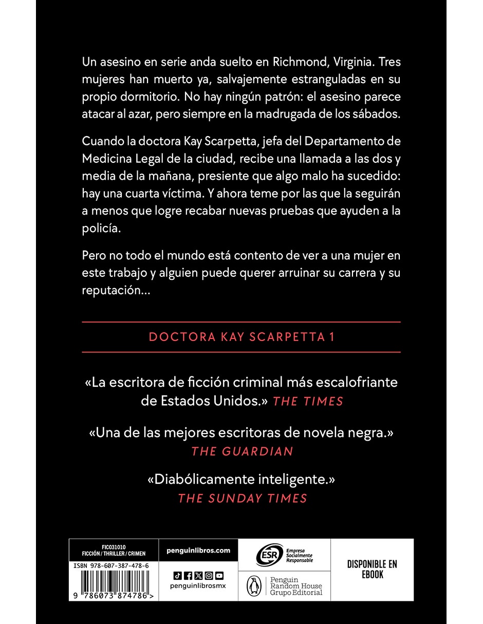 Libro Post Mortem de Patricia Cornwell