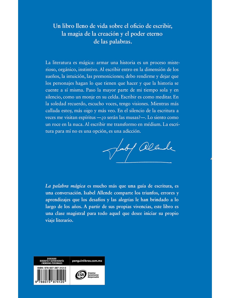 Libro de La palabra mágica de Isabel Allende