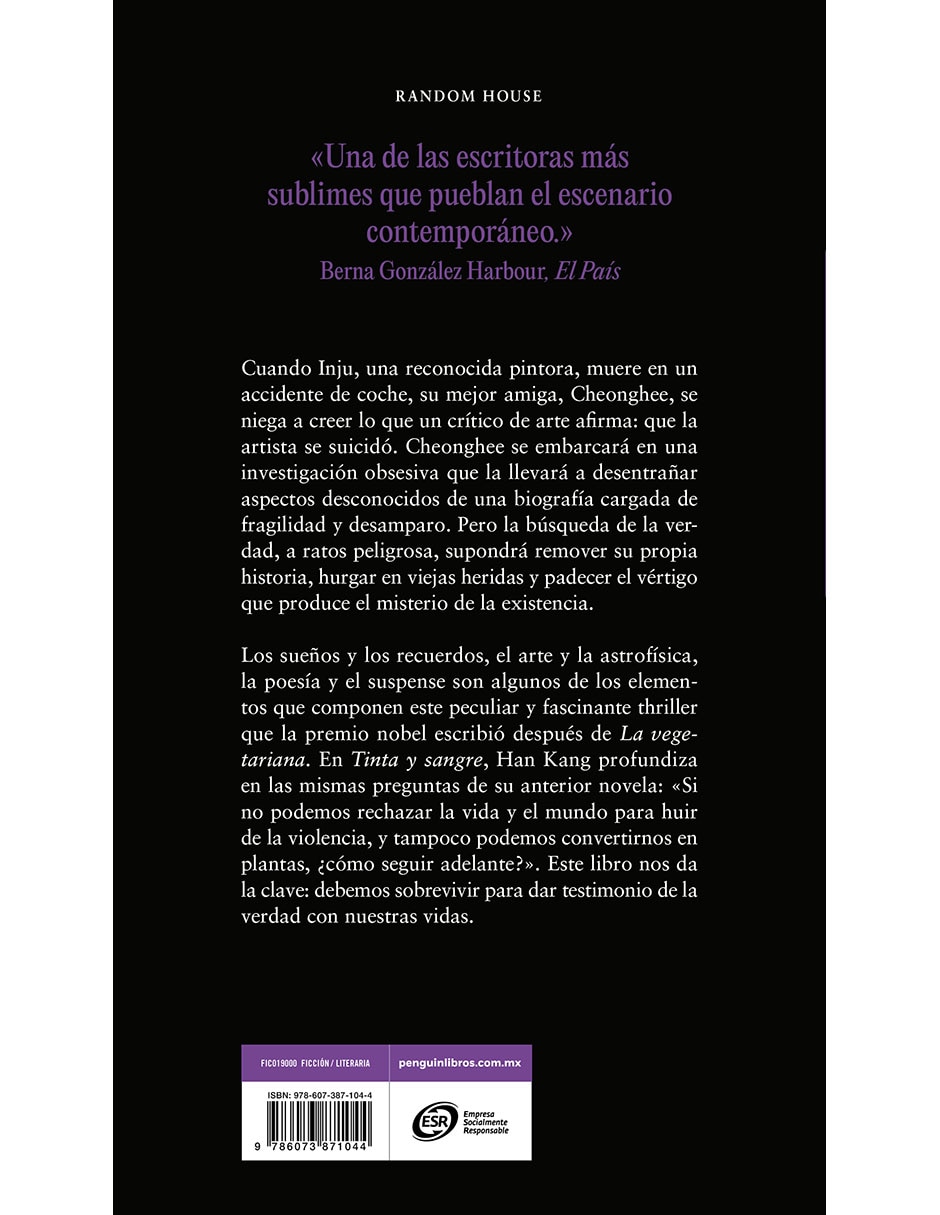 Libro de Tinta y sangre de Han Kang