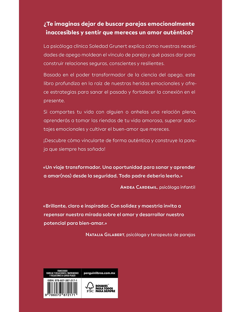 Libro EL PODER DEL APEGO EN PAREJA de SOLEDAD GRUNERT