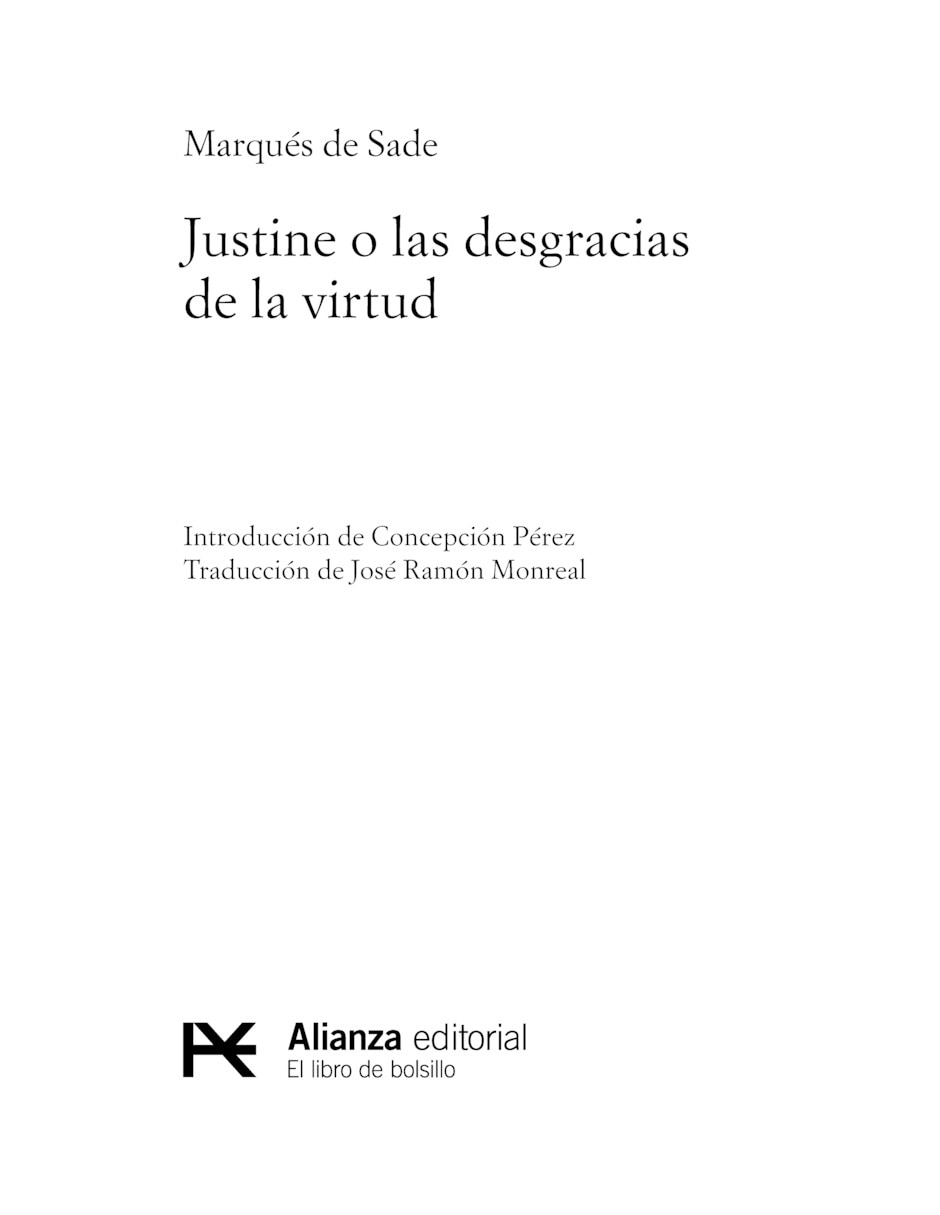 Libro Justine o las desgracias de la virtud de Marqués de Sade Libro Justine o las desgracias de la virtud de Marqués de Sade