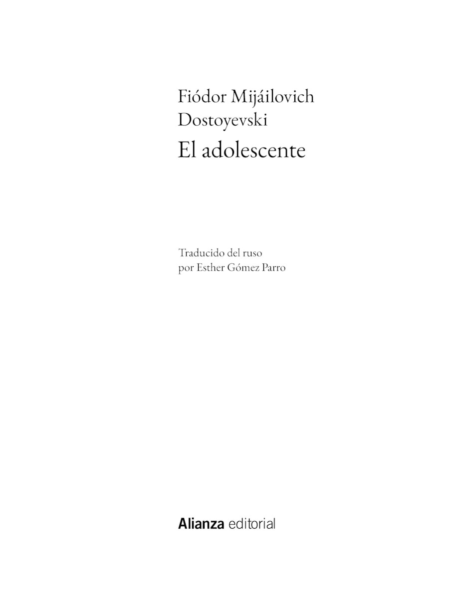 Libro El adolescente de Dostoyevski, Fiódor Libro El adolescente de Dostoyevski, Fiódor