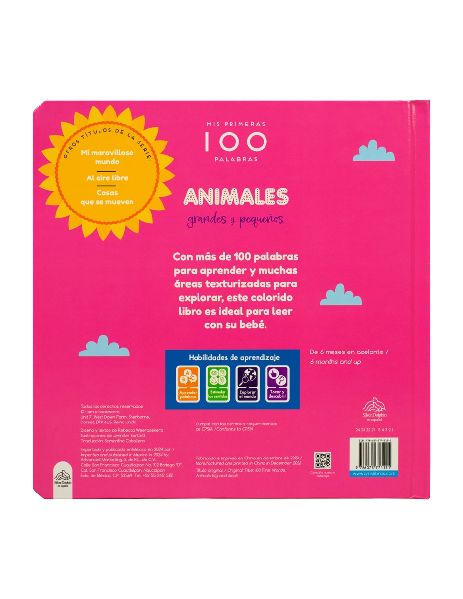 Libro Mis Primeras 100 Palabras Animales Grandes y Pequeños de Silver Dolphin 3
