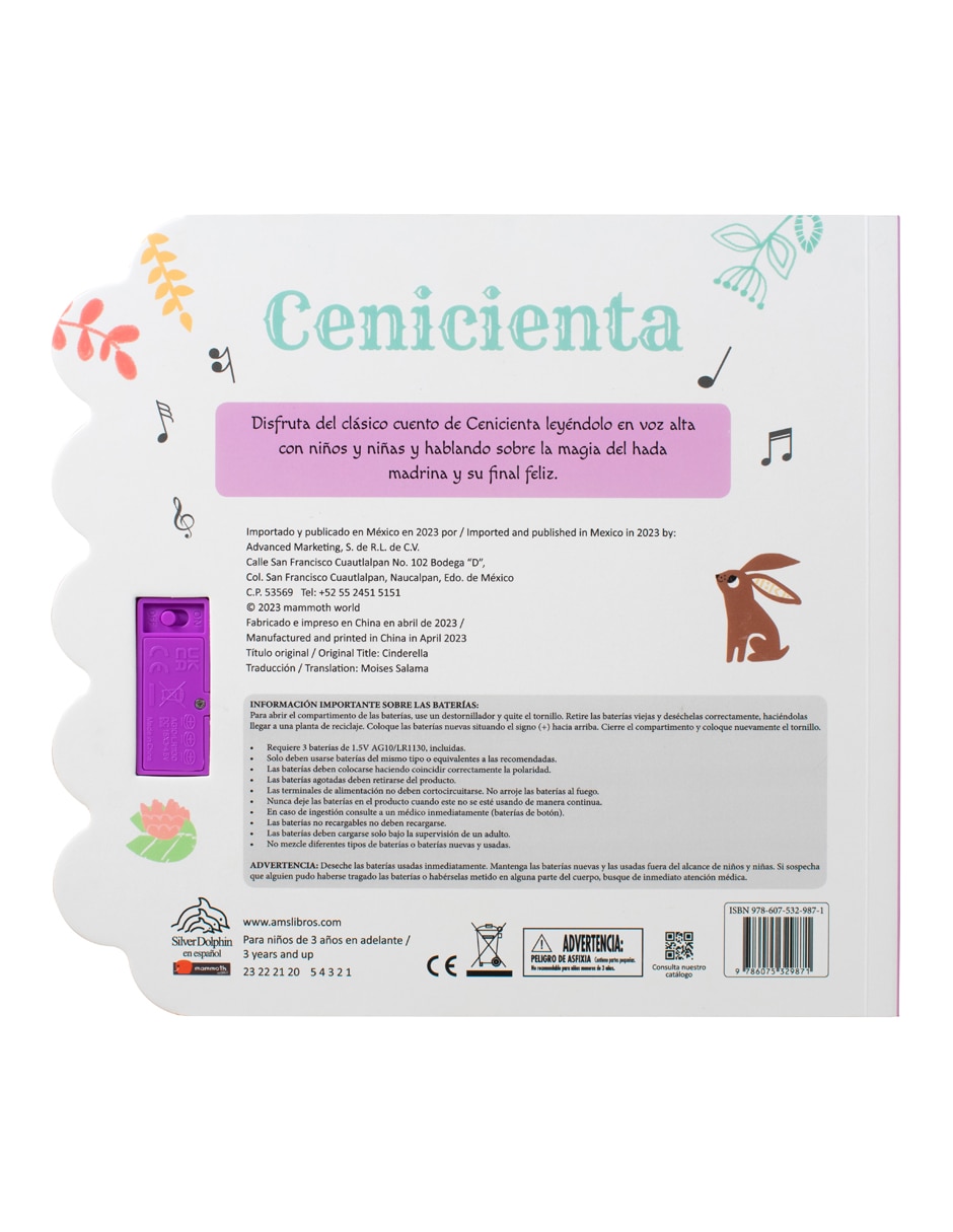 Libro10 Botones con sonido cenicienta de Silver Dolphin Libro10 Botones con sonido cenicienta de Silver Dolphin