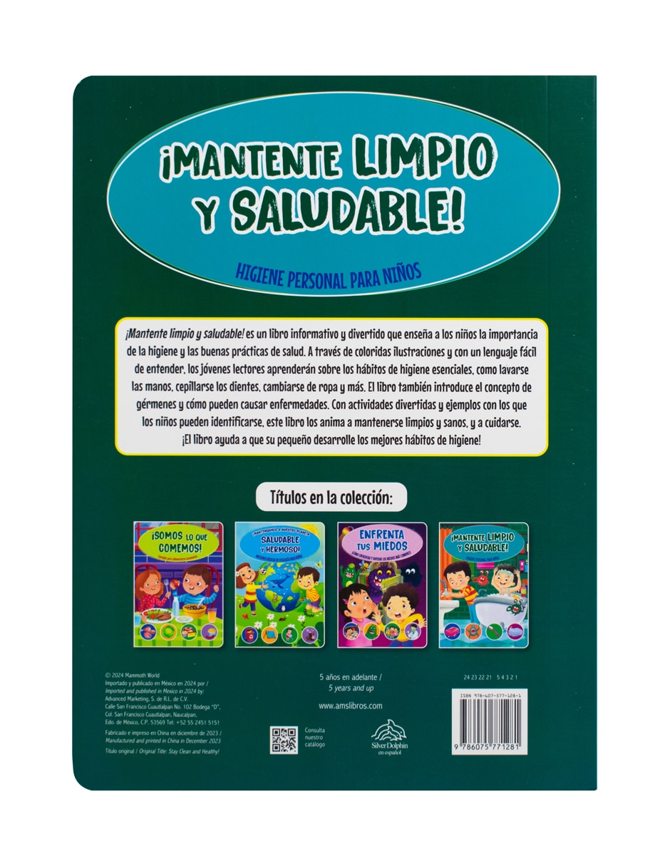 Libro Autoayuda Niños: ¡Mantente Limpio y Saludable! de Silver Dolphin