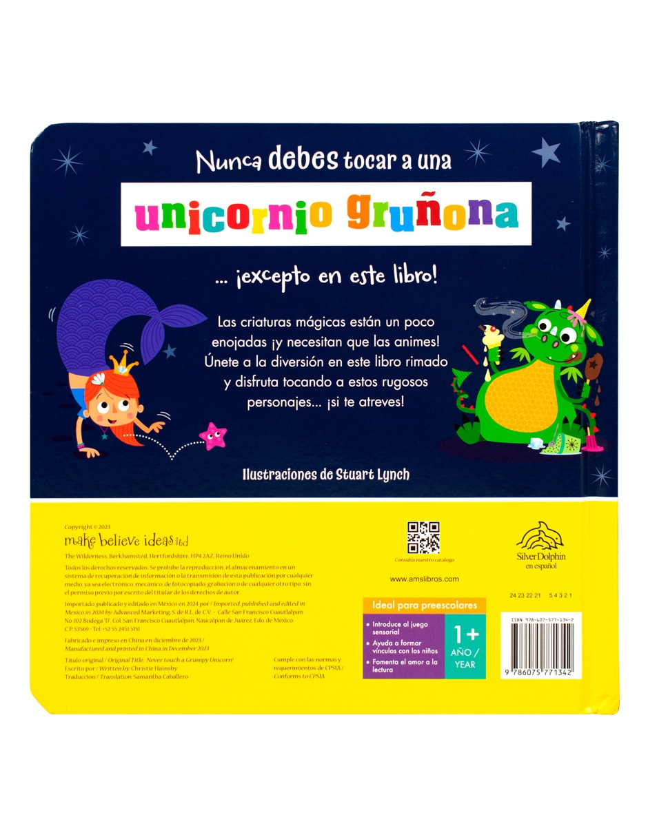 Libro ¡Nunca Toques A Una Unicornio Gruñona! de Silver Dolphin