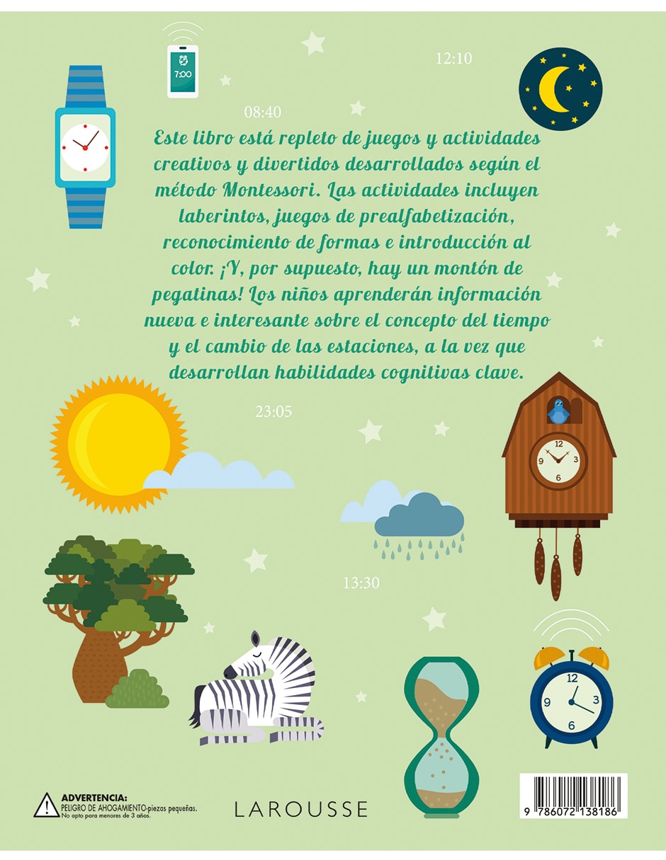 Libro Mi Primer Montessori para Conocer el Tiempo Con Fabulosas Pegatinas de Chiara Piroddi