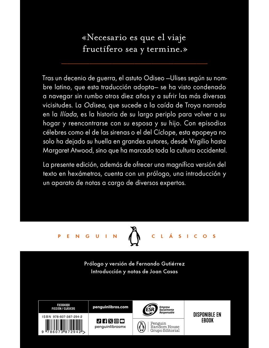 Libro Odisea de Homero