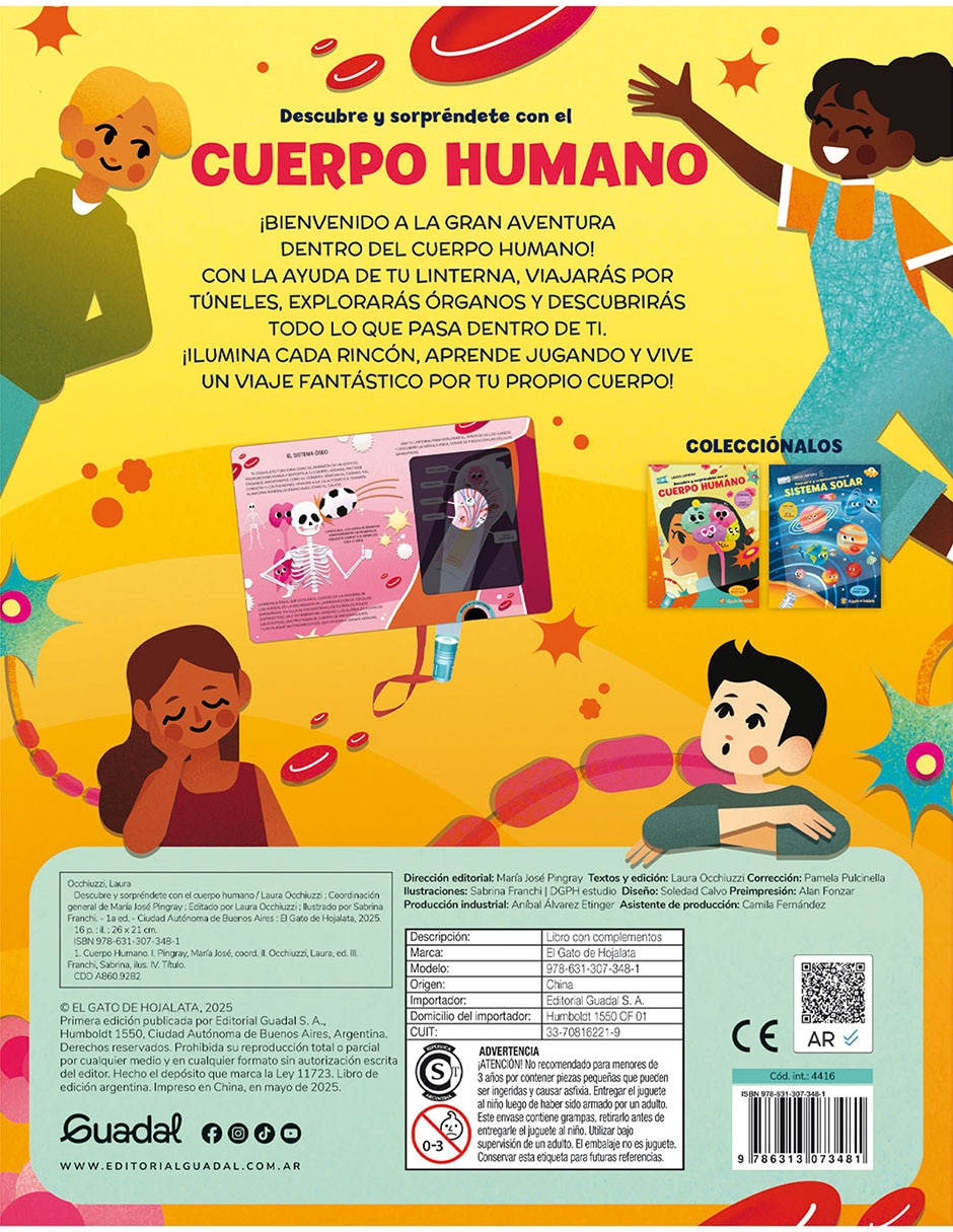 Libro Linterna: Cuerpo Humano de Editorial Guadal