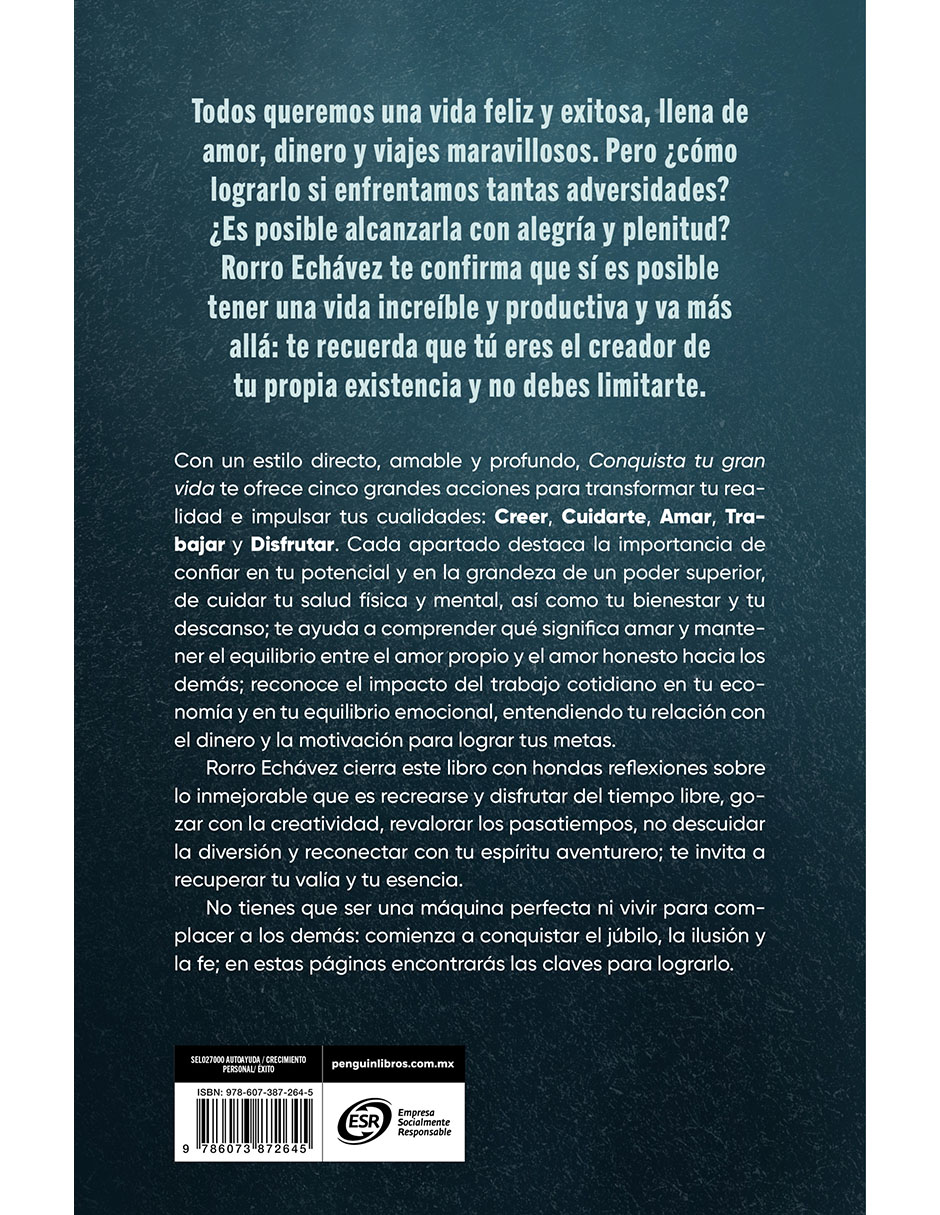 Libro CONQUISTA TU GRAN VIDA de RORRO ECHAVEZ