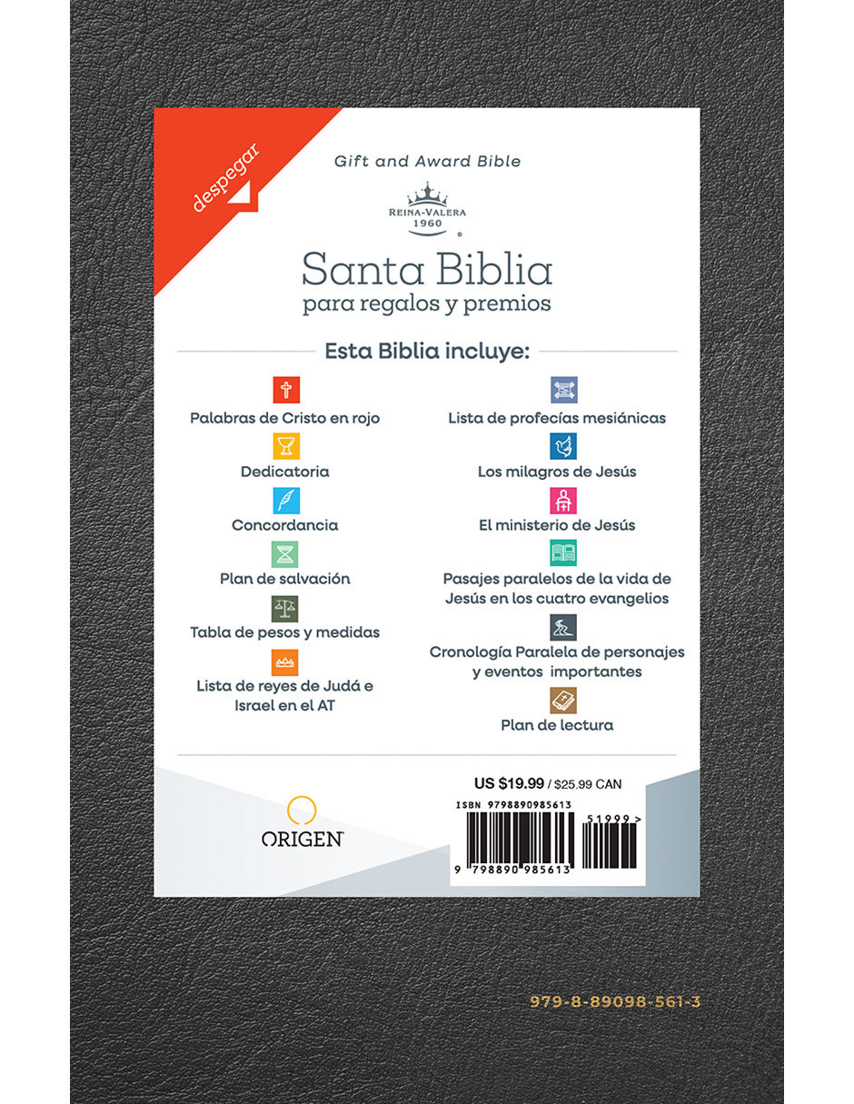 Libro Biblia RVR1960 para regalo y premios de Revisada Reina Valera
