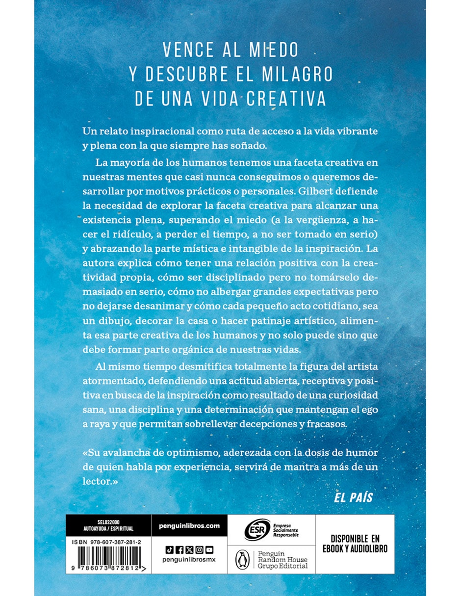 Libro Libera Tu Magia de Elizabeth Gilbert