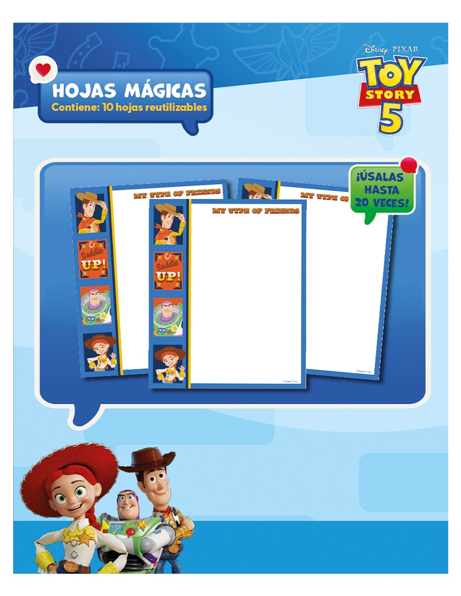 Hojas mágicas borrables de Toy Story 1