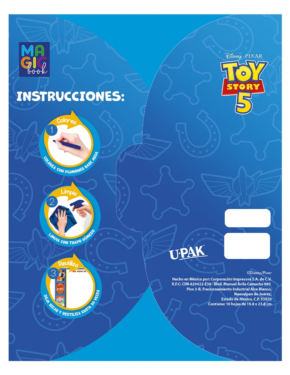 Hojas mágicas borrables de Toy Story 4