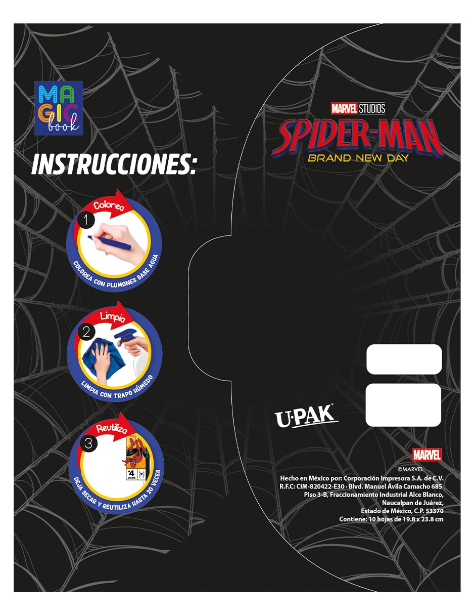 Hojas mágicas para colorear de Marvel Spiderman 4