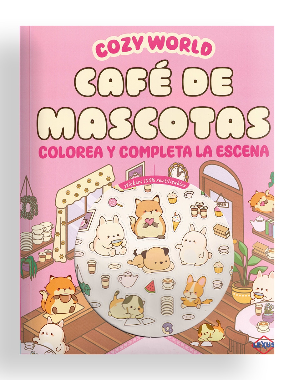 Libro colorear Cozy World – Café de Mascotas
