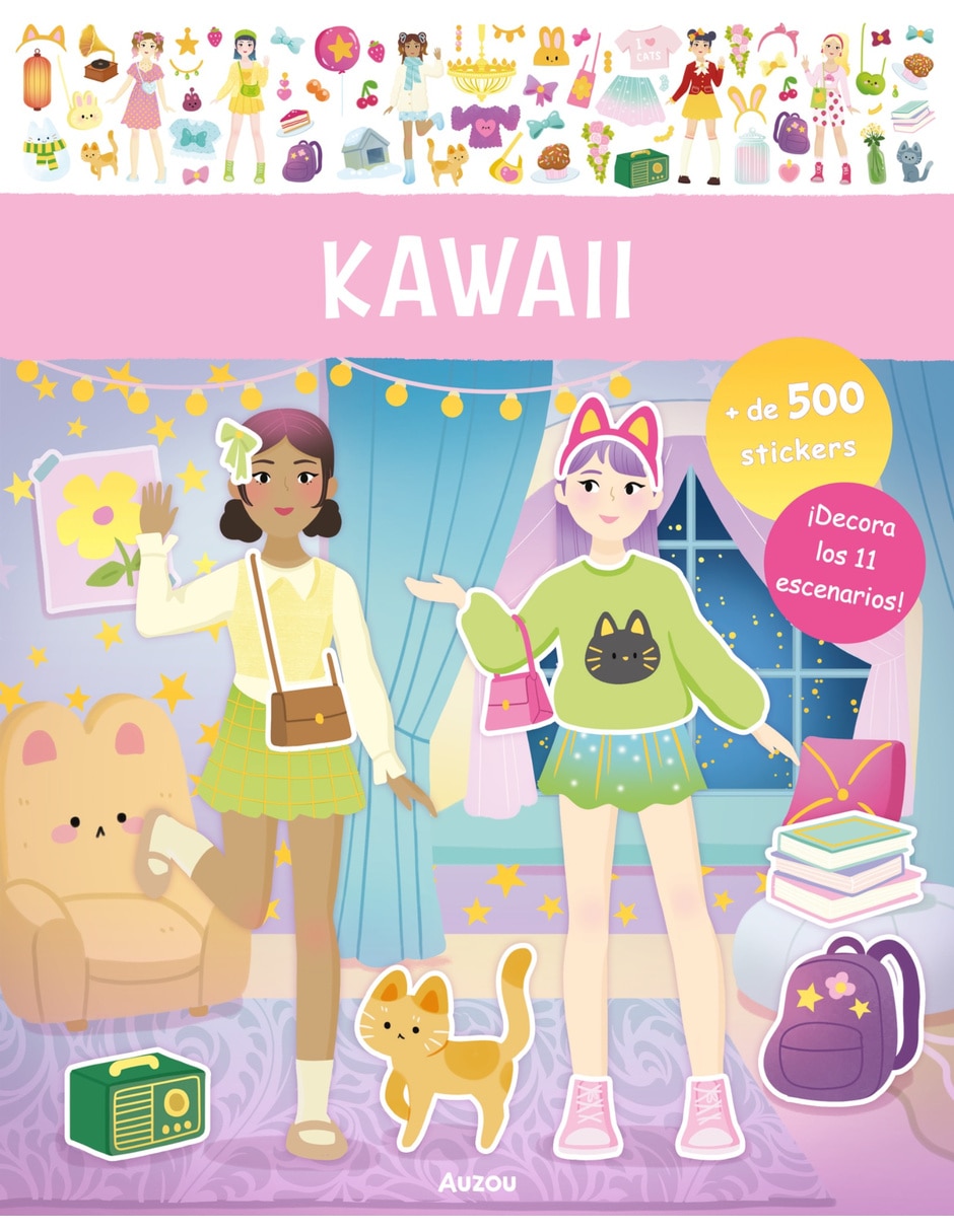 Libro de stickers kawaii de