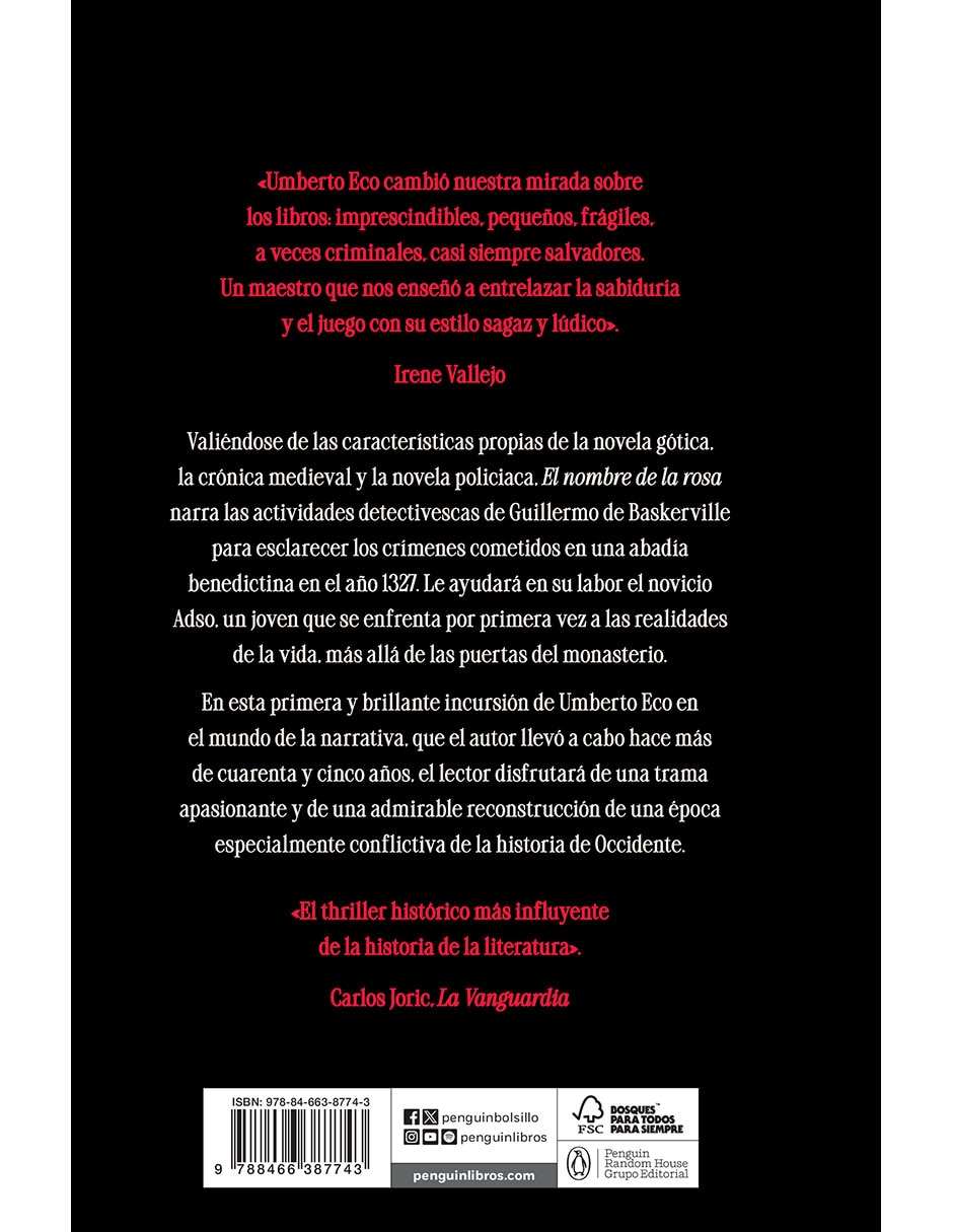 Libro Nombre de la Rosa de Humberto Eco Libro Nombre de la Rosa de Humberto Eco