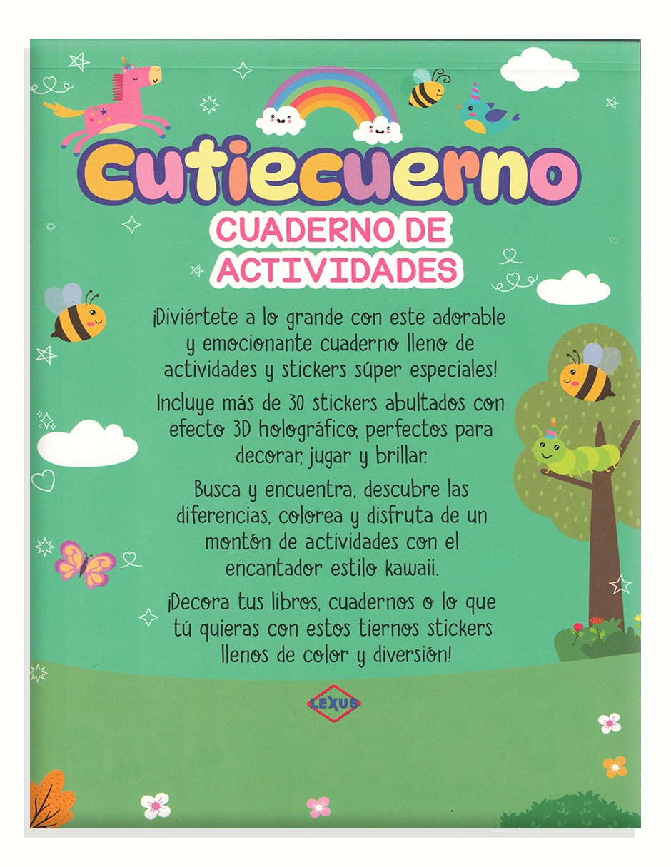 Libro colorear Cutiecuerno – cuaderno de actividades 2
