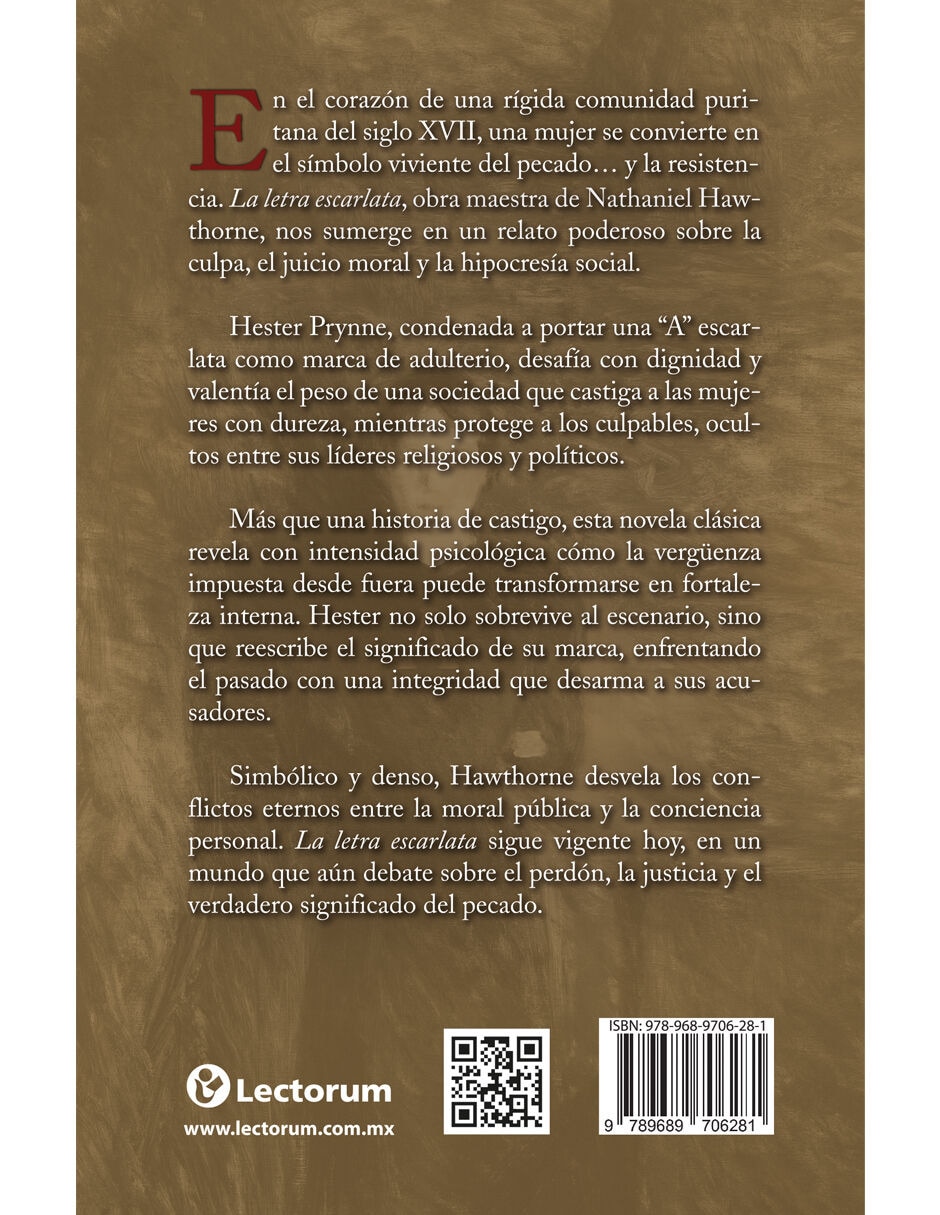 Libro La letra escarlata de Natnaniel Hawthorne