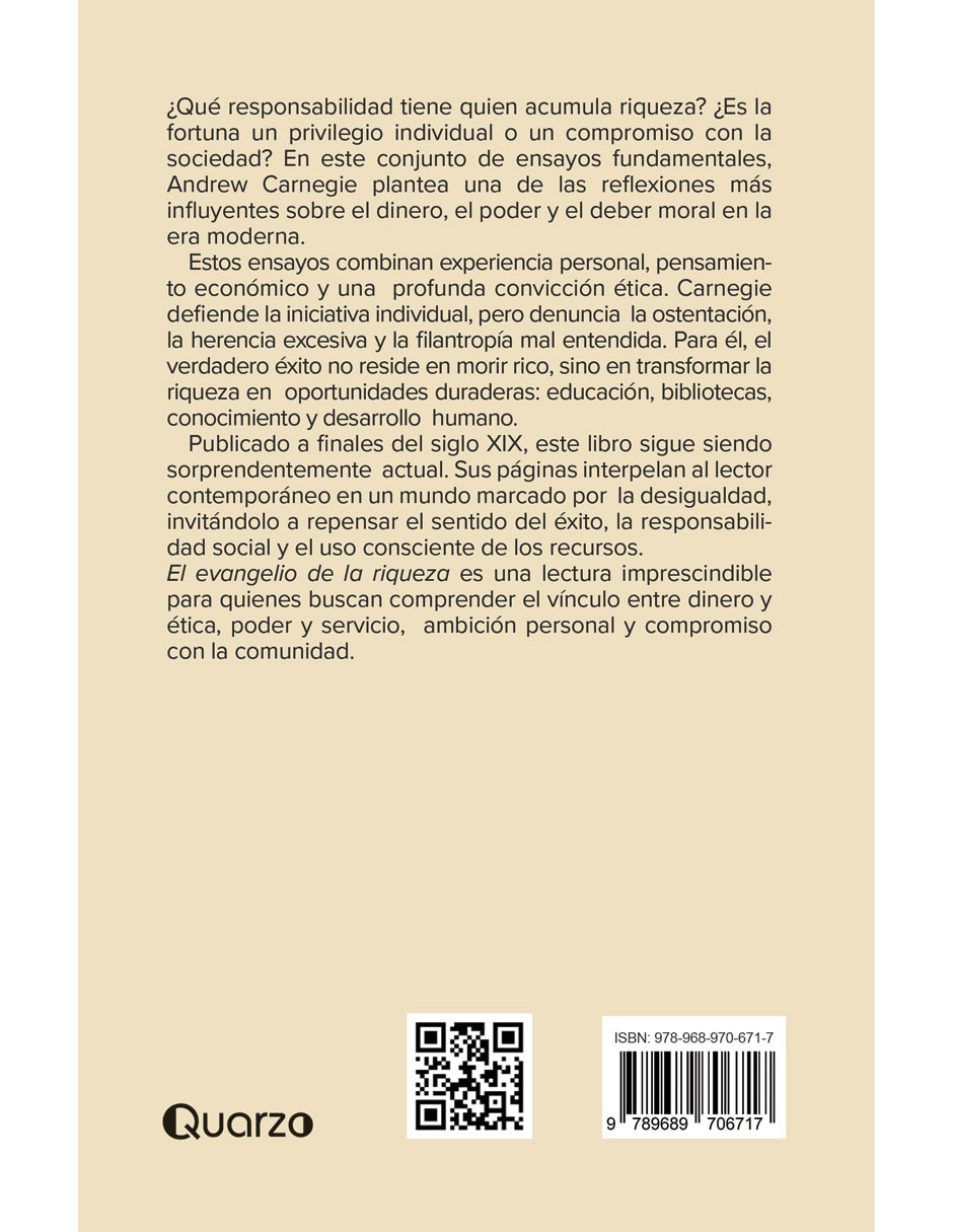 Libro EL EVANGELIO DE LA RIQUEZA de ANDREW CARNEGIE