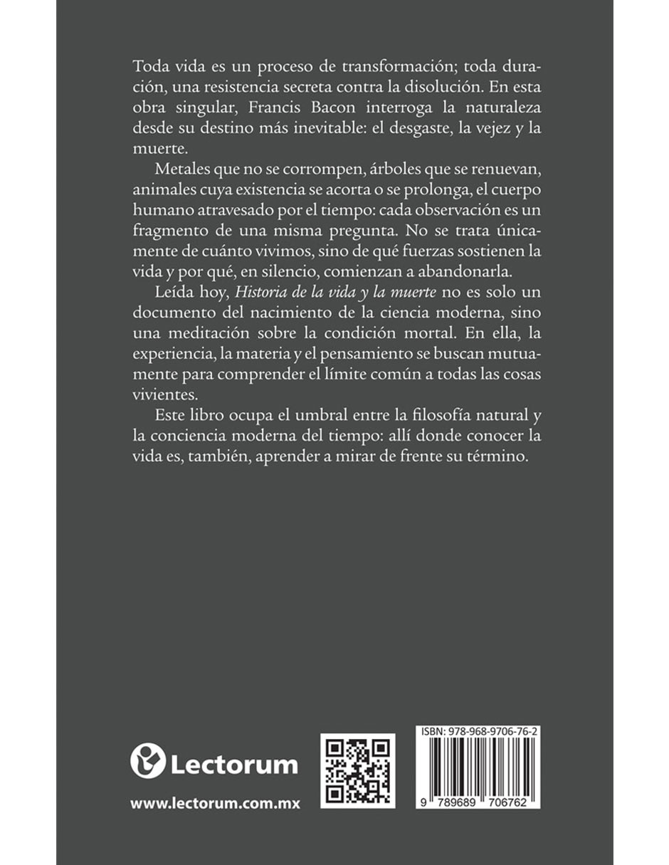 Libro Historia de la Vida y La Muerte de Francis Bacon