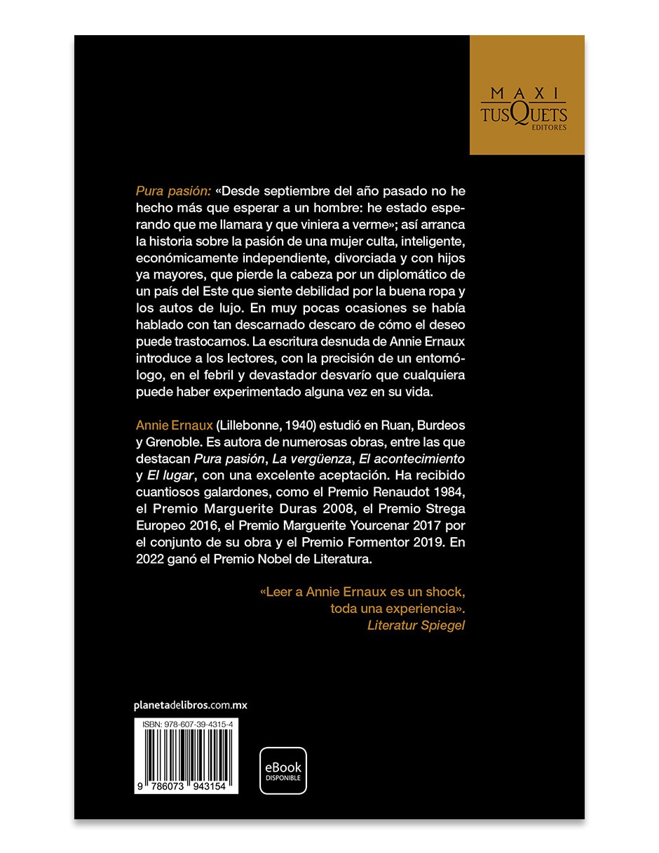 Libro Pura Pasión de Annie Ernaux 2