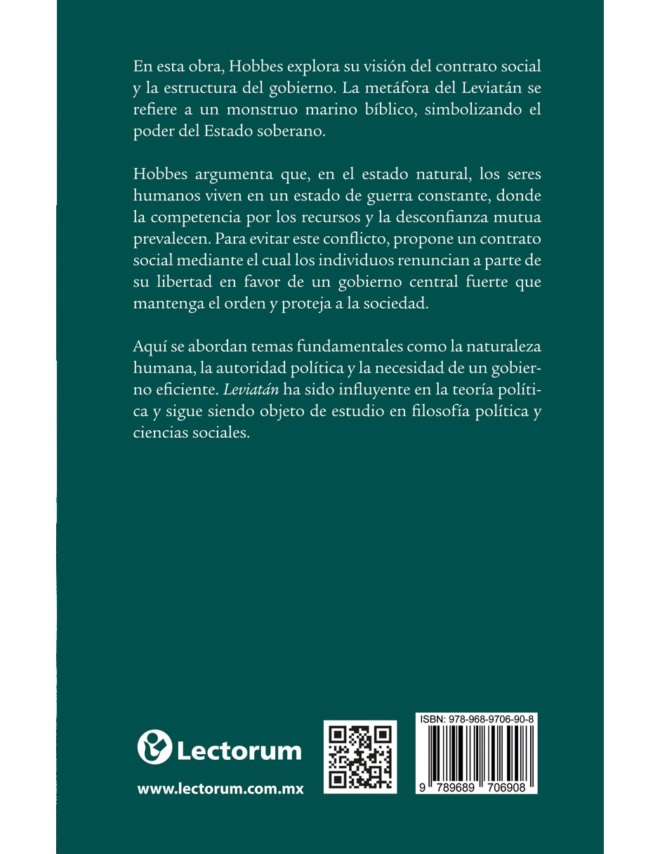 Libro Leviatán I y II de Thomas Hobbes