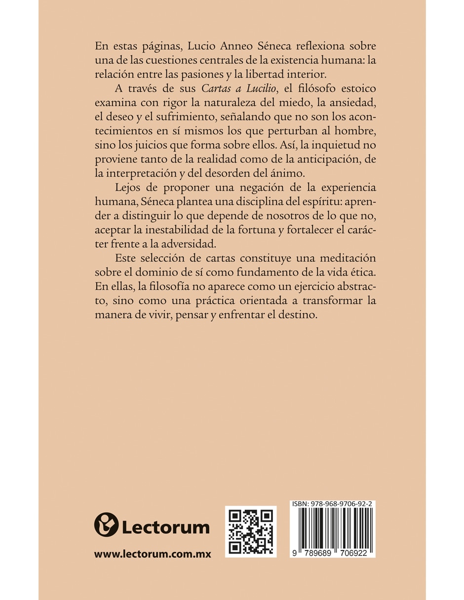Libro Las Pasiones y el Dominio de Sí de Séneca