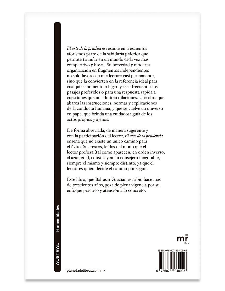 Libro El Arte de la Prudencia de Baltasar Gracian 2