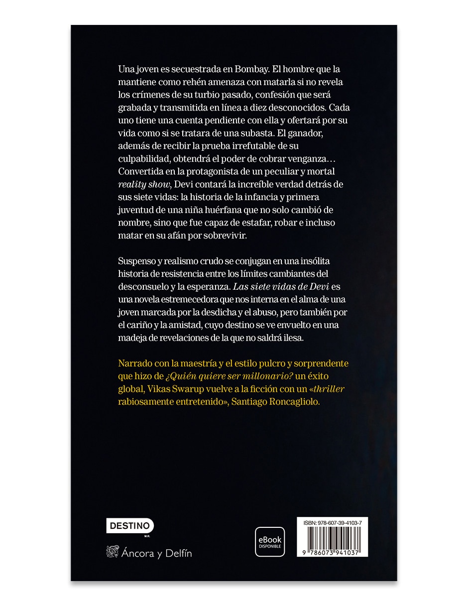 Libro Las Siete Vidas de Devi de Vikas Swarup 2