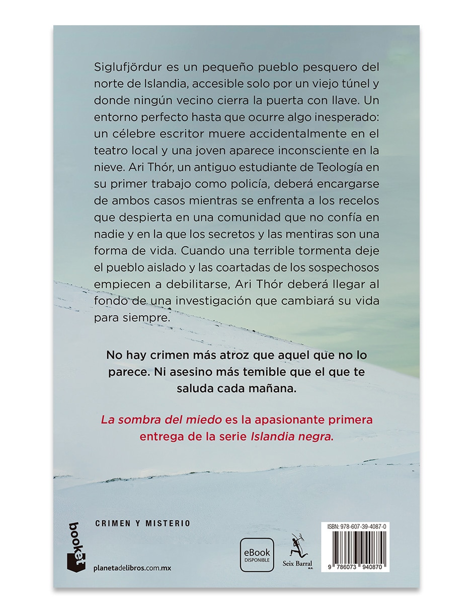 Libro La Sombra del Miedo Serie Islandia Negra 1 de Ragnar Jonasson