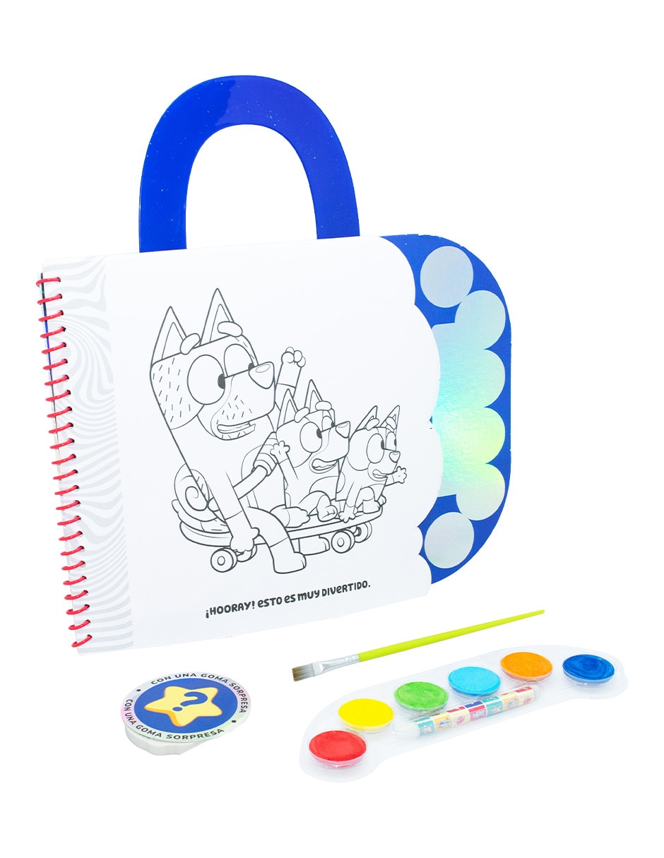 Libro/estuche con libros cuentos y acuarelas bluey nueva imagen de