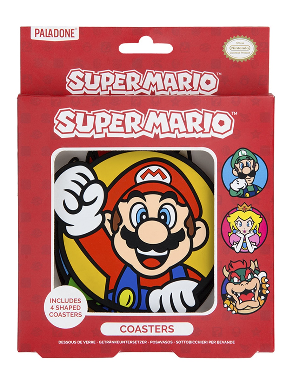 Set de portavasos Super Mario de PVC 4 piezas