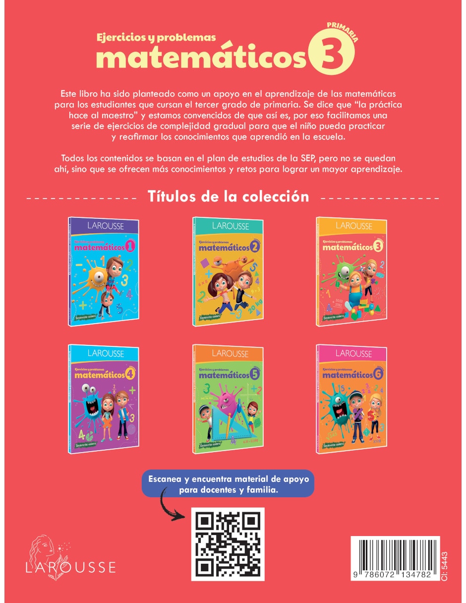 Libro/estuche con libros ejercicios y problemas matemáticos 3. primaria de 2