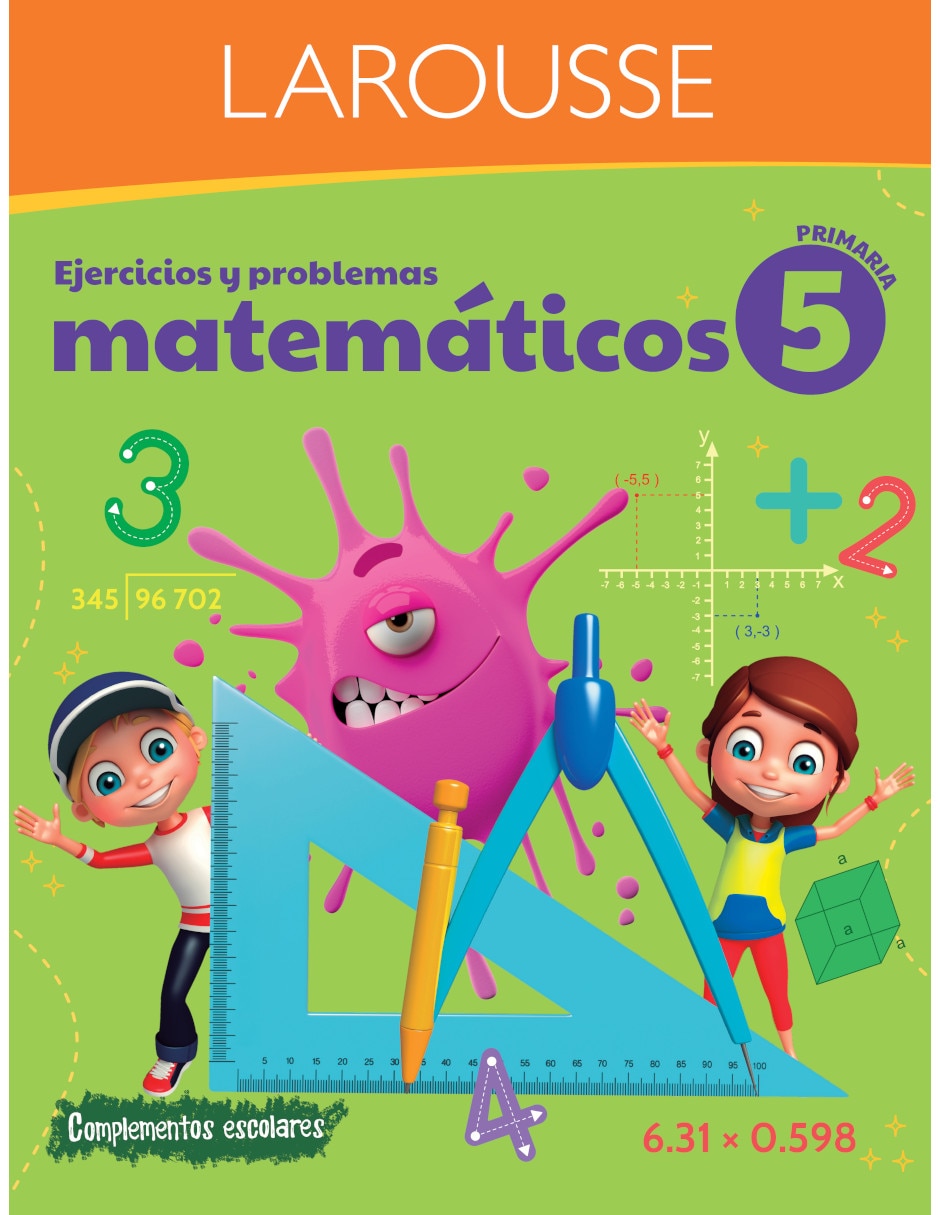 Libro/estuche con libros ejercicios y problemas matemáticos 5. primaria de 1